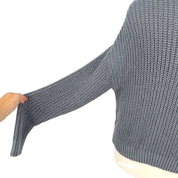 Le Lis V-Neck Knit Button-up Cardigan Sweater Blue Gray Size Small - Picture 4 of 12